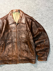 Bomber leather jacket(M/L)