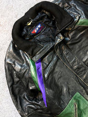 Bomber leather jacket(M/L)