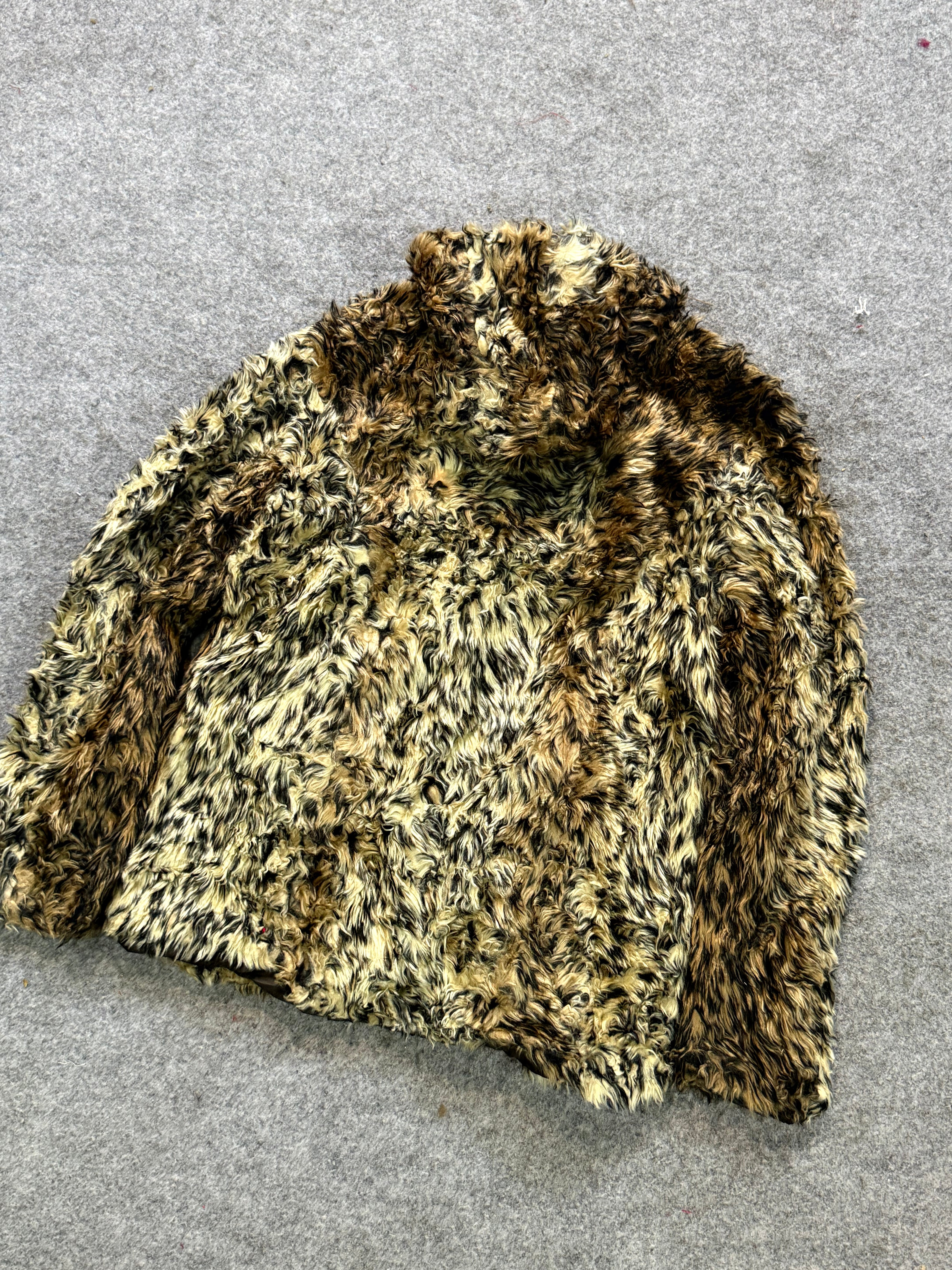 Animal print fur coat(XS/S)