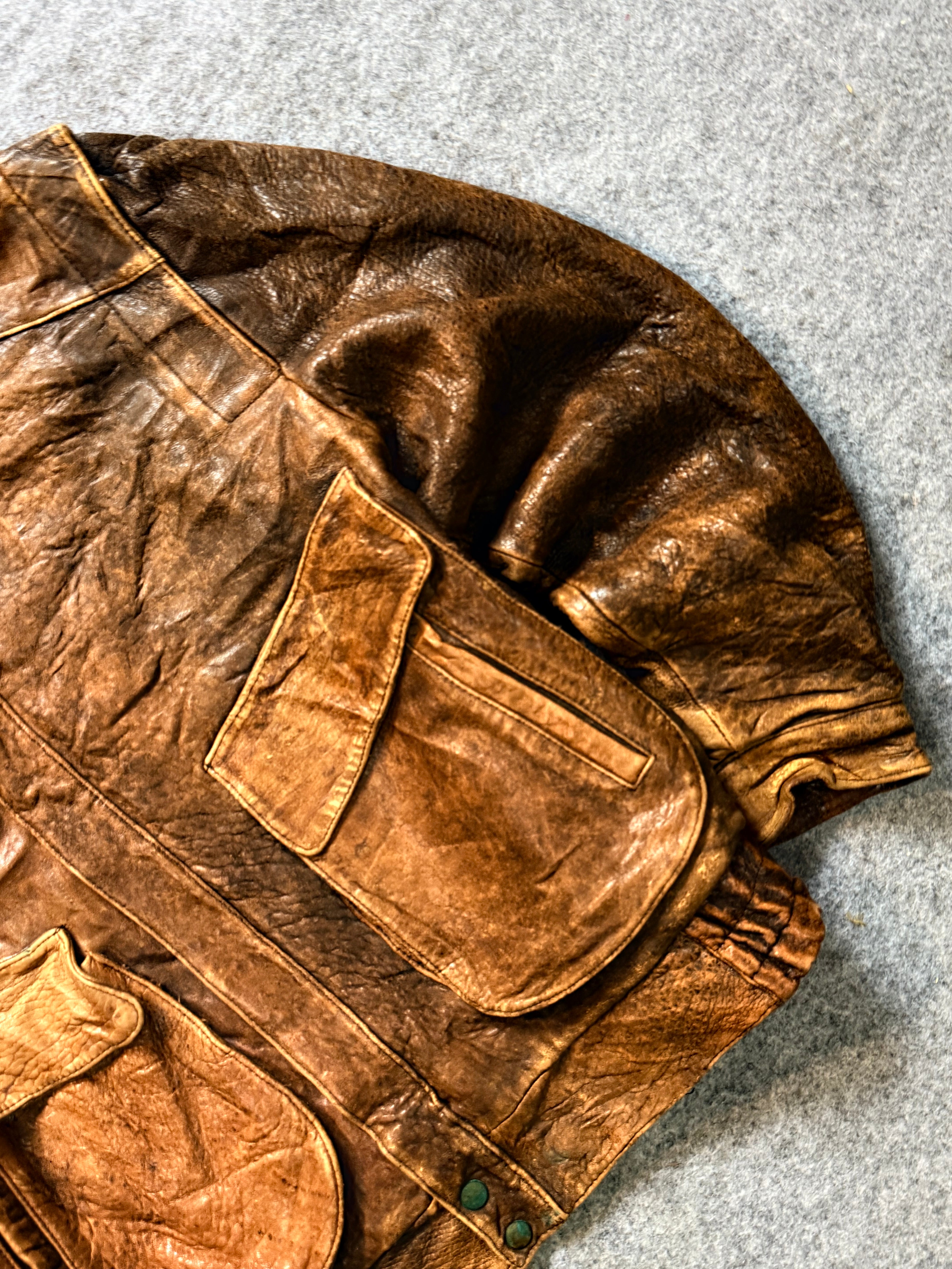 Pilot bomber leather jacket(M/L/XL)