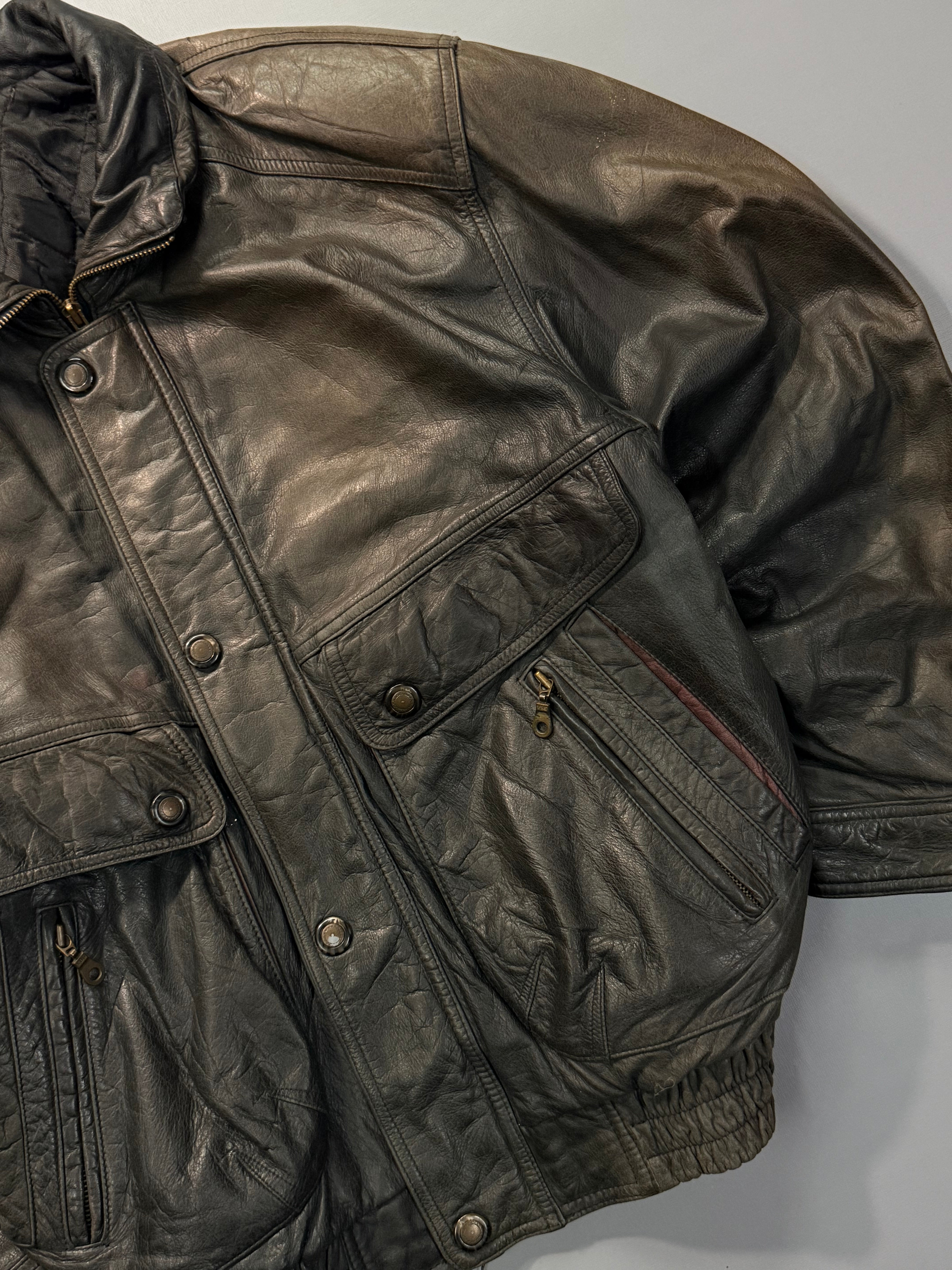 Bomber leather jacket(M/L/XL)